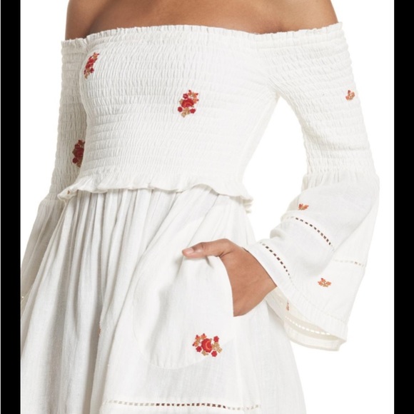Free People Counting Daisies Embroidered Off-The -Shoulder mini dress - Picture 2 of 11